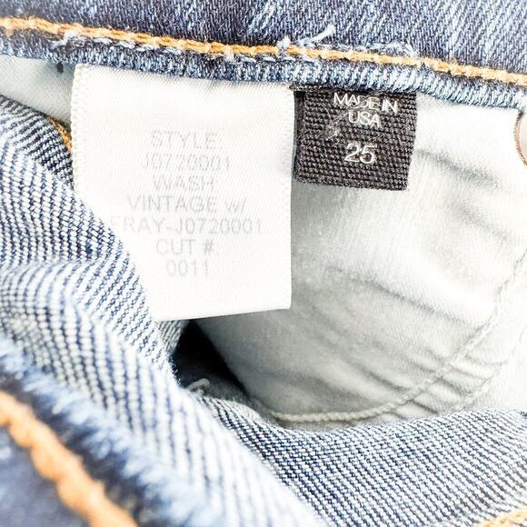 AGOLDE Vintage Denim Button Fly Cutoff Jean Shorts Raw Hem Size 27 - Picture 3 of 8